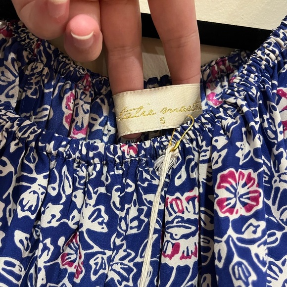 NWT Natalie Martin 100% Silk Naomi Floral Print Pelicano Blue Maxi Dress Size S - Picture 5 of 11